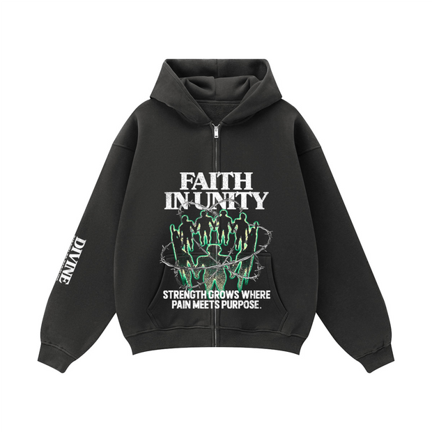 Faith in Unity Zip-Up / Black