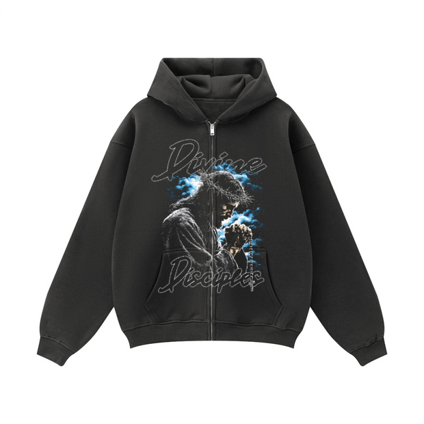 Faith Over Fear Zip-Up / Black