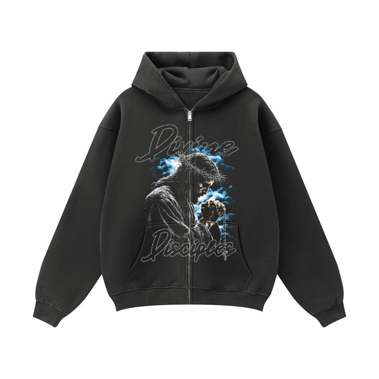 Faith Over Fear Zip-Up / Black